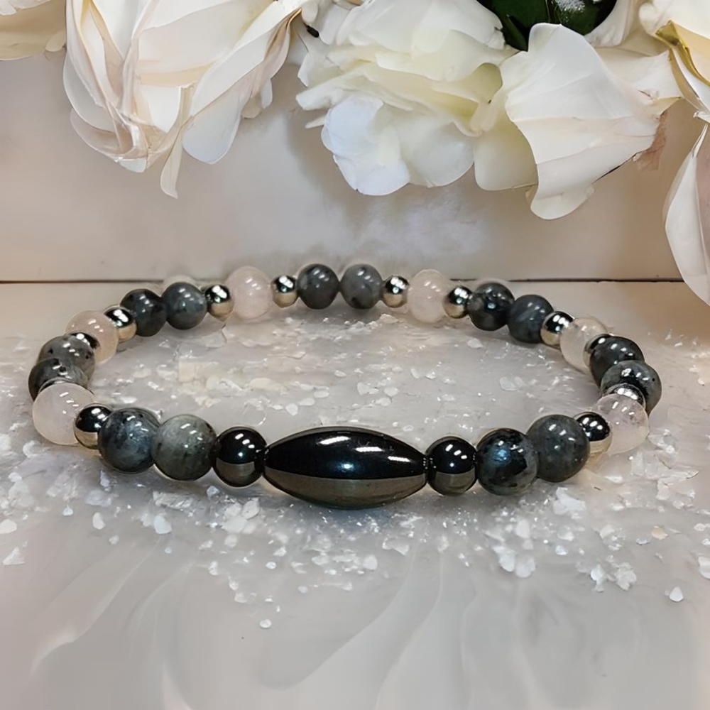 Multi gemstone bracelet/ Black labradorite